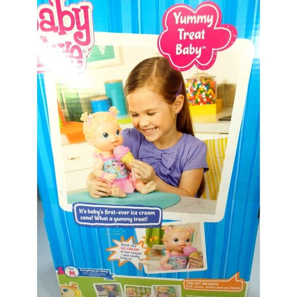 New Baby Alive Yummy Treat Baby Doll Ice Cream Cone 2012 Box Distressing - Picture 9 of 13